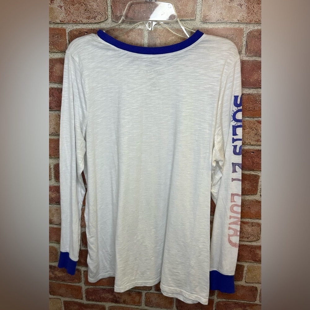 Torrid White/Blue Long Sleeve Super soft slub jersey size 00 - Picture 2 of 7